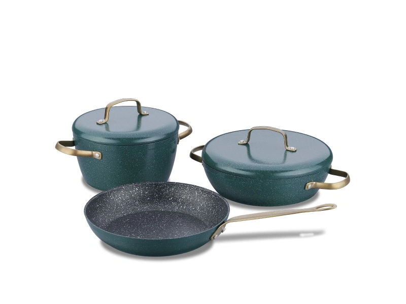 Korkmaz A2607 Vintage 5 Parça Yeşil Tencere Seti