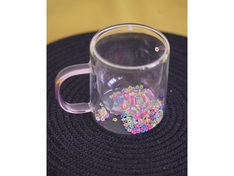 Lavena Çift Cidarlı Cam Kupa