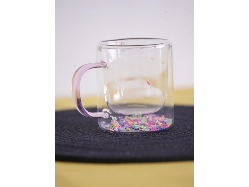 Lavena Çift Cidarlı Cam Kupa