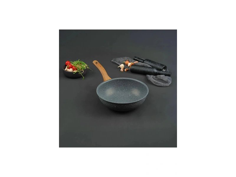 Leydi Marble Natura Granit Wok Tava 26 Cm