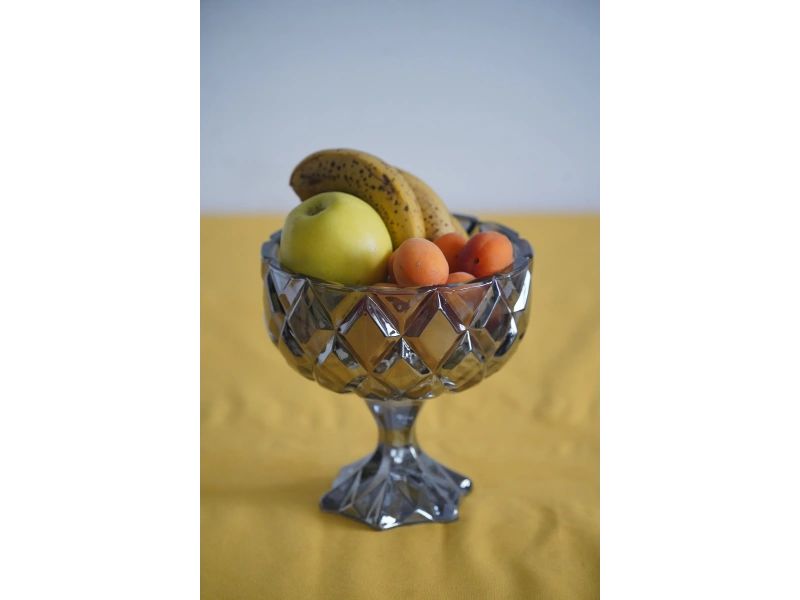 Cam Meyvelik Şekerlik Füme Dokulu Kase