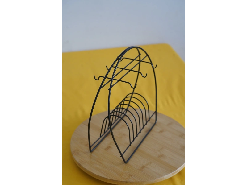 Askılı Yuvarlak Fincan Standı, Siyah Fincan Standı, Fincan Takımı Standı