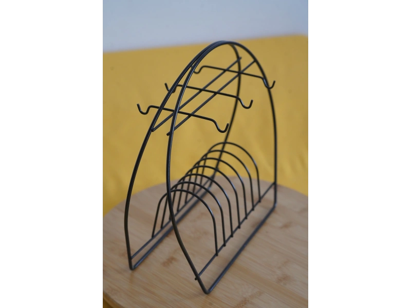 Askılı Yuvarlak Fincan Standı, Siyah Fincan Standı, Fincan Takımı Standı