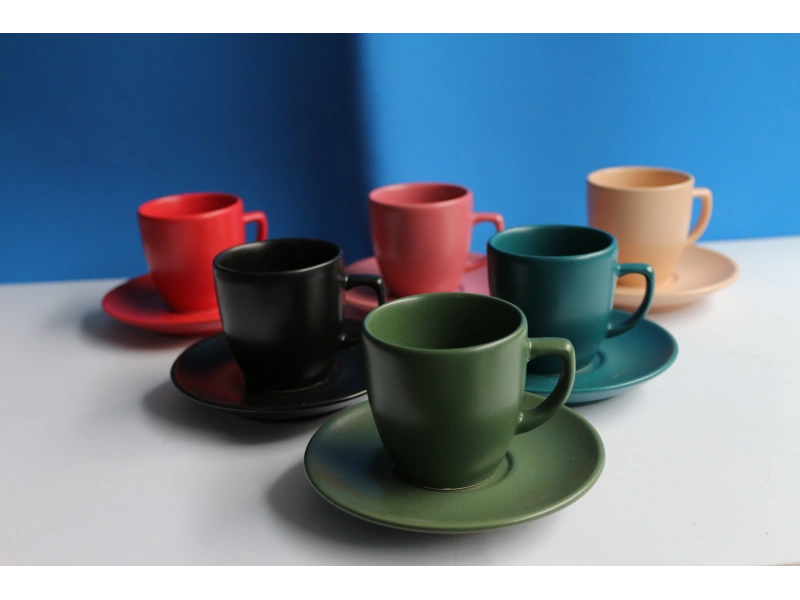 Magic 6lı Renkli Kahve Takımı Mat
