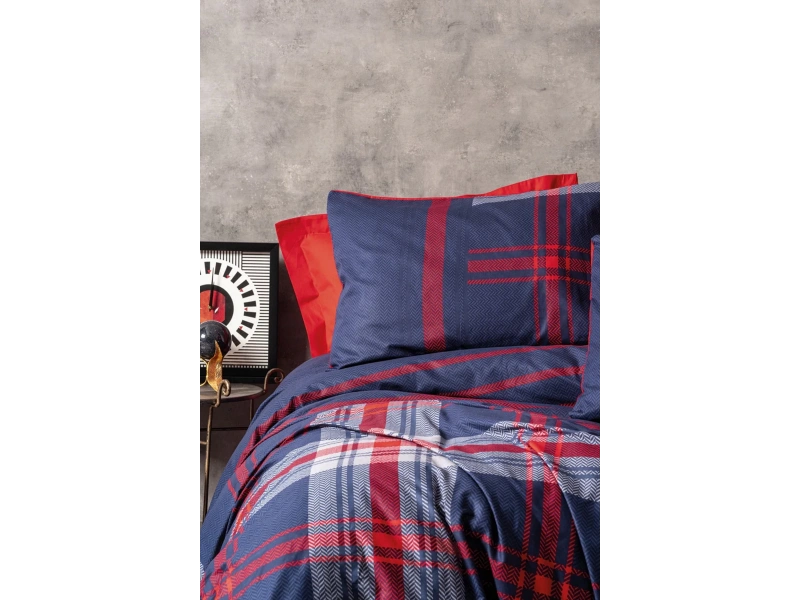 Masculine Tek Kişilik Nevresim Takımı Abel Kırmızı