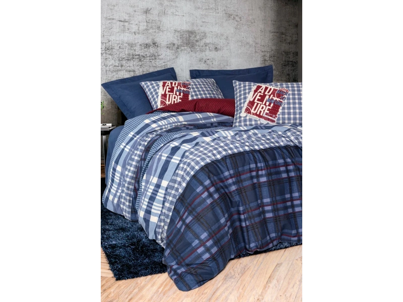 Masculine Tek Kişilik Nevresim Takımı Roger Lacivert