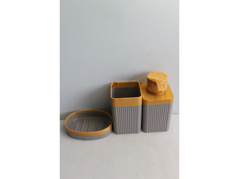 Maxel Mimoza Ahşap 3 lü Banyo Seti