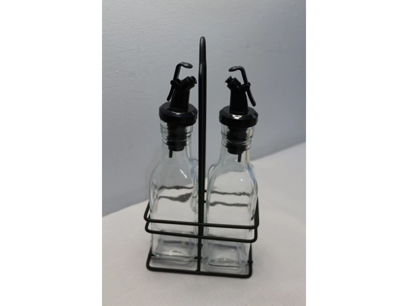 Metal Standlı 2li Cam Yağlık Sirkelik