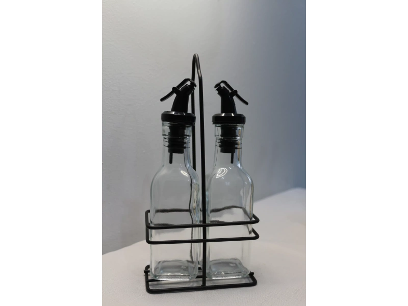 Metal Standlı 2li Cam Yağlık Sirkelik