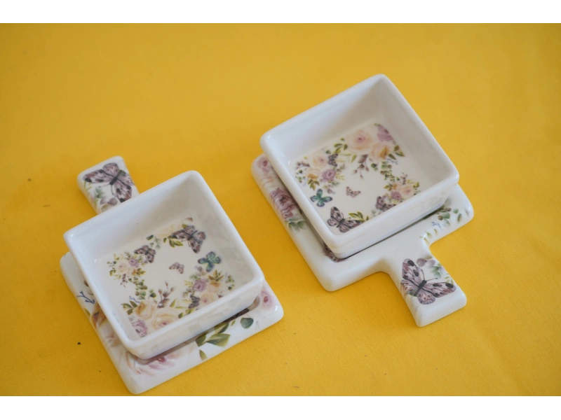 Dijital Baskılı 2li Kare Sunum ve Kahvaltılık