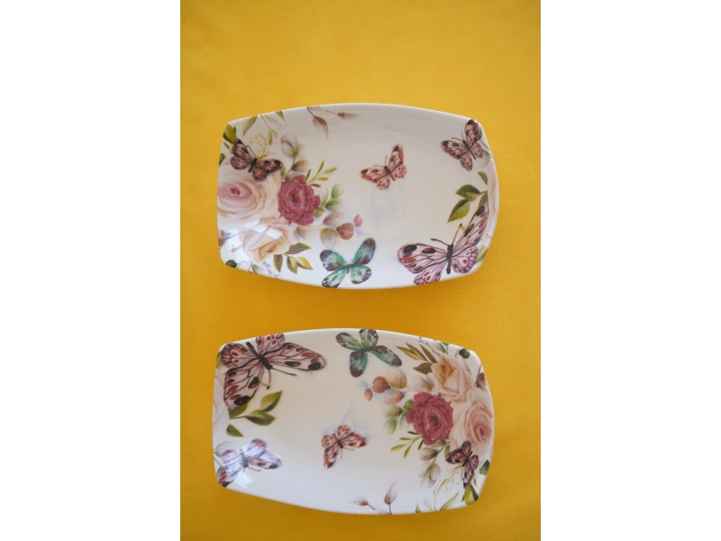 Dijital Baskılı 2li Dikdörtgen Kayık Tabak