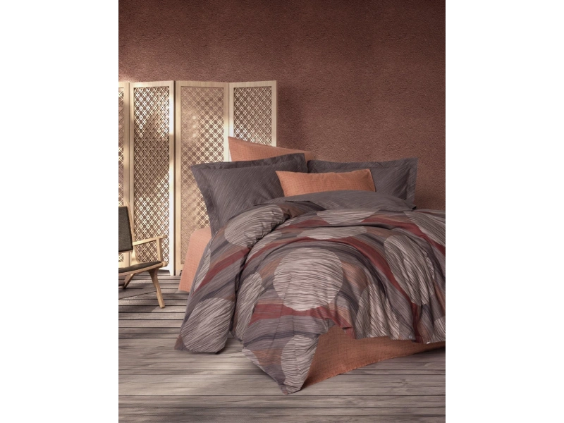 Modern Çift Kişilik Nevresim Takımı Fluss Tarçın