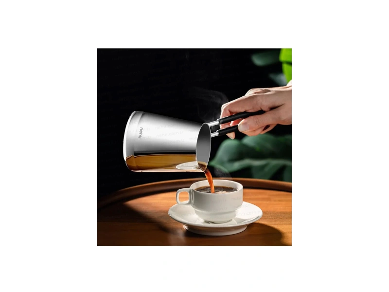 Nehir Everest 4 Parça Standlı Paslanmaz Çelik Cezve Seti