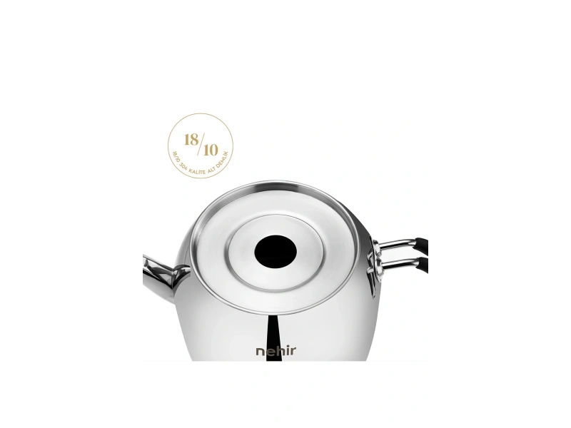 Nehir Modern Mini Orta Boy 1-2 Lt. Paslanmaz Çelik Çaydanlık Takımı