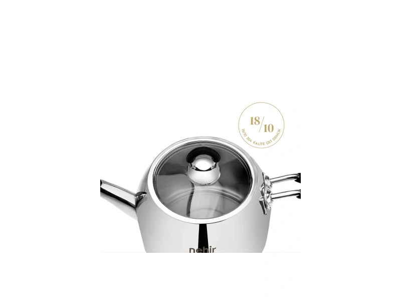 Nehir Modern Mini Orta Boy 1-2 Lt. Paslanmaz Çelik Çaydanlık Takımı