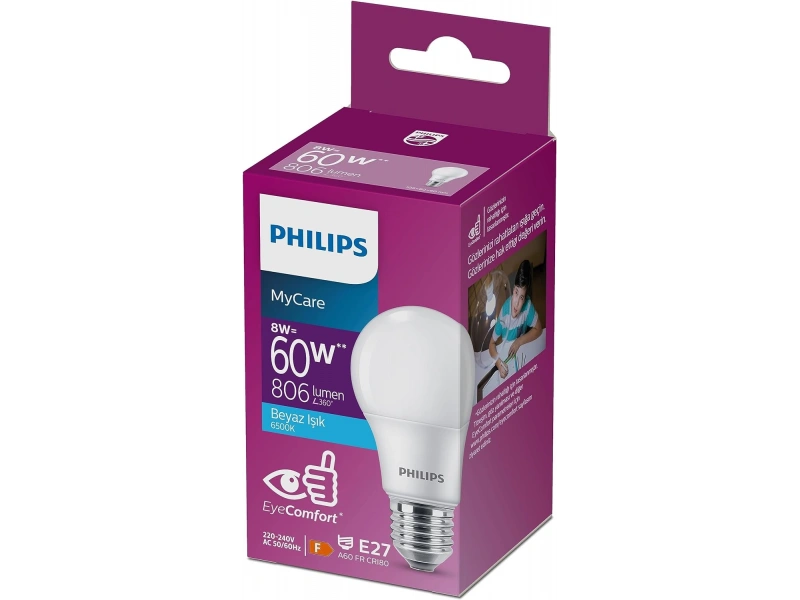 Philips Led Ampul 60Watt Beyaz Işık 6500k