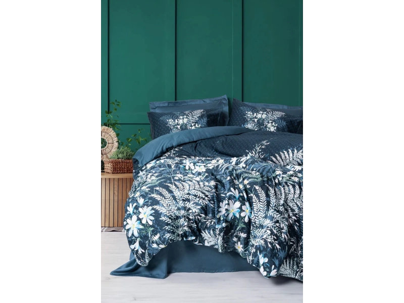 Saten Çift Kişilik Nevresim Takımı Imvelo Petrol