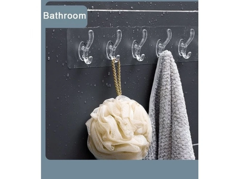 Baysa Şeffaf Silikon Askı 5li Kendinden Yapışkanlı