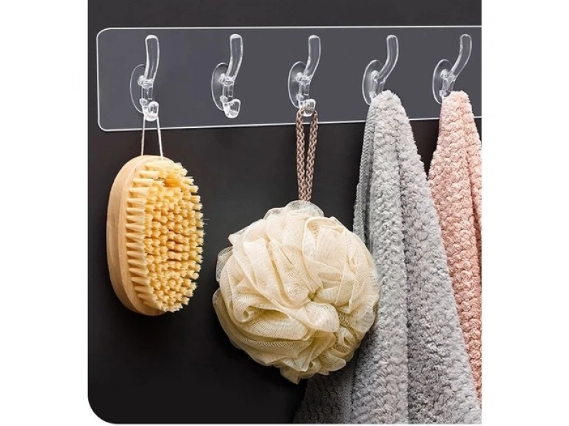 Baysa Şeffaf Silikon Askı 5li Kendinden Yapışkanlı