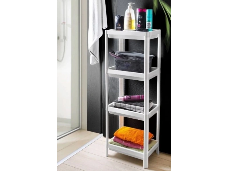 4 Katlı Beyaz Organizer Raf