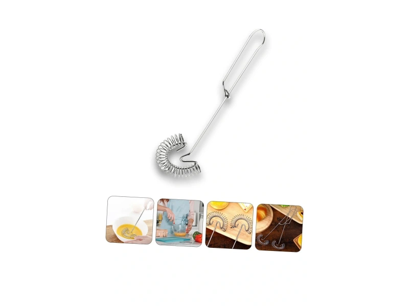 Spiral Yaylı Pratik Yumurta Çırpıcı Tel Karıştırıcı Süt Kahve Köpürtücü Servis Seti