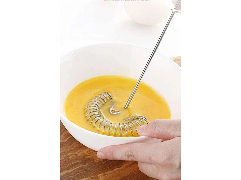 Spiral Yaylı Pratik Yumurta Çırpıcı Tel Karıştırıcı Süt Kahve Köpürtücü Servis Seti