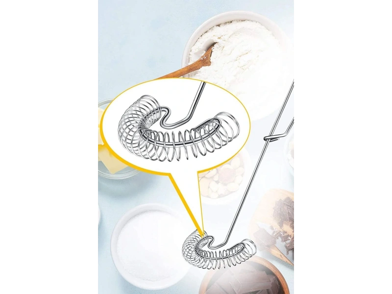 Spiral Yaylı Pratik Yumurta Çırpıcı Tel Karıştırıcı Süt Kahve Köpürtücü Servis Seti