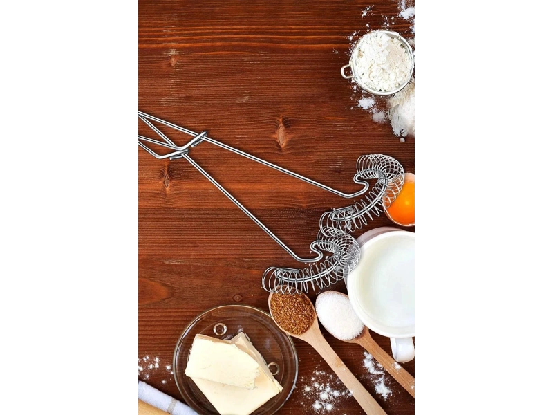 Spiral Yaylı Pratik Yumurta Çırpıcı Tel Karıştırıcı Süt Kahve Köpürtücü Servis Seti