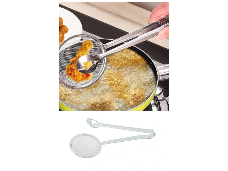 Süzgeçli Kızartma Ve Haşlama Maşası 29cm