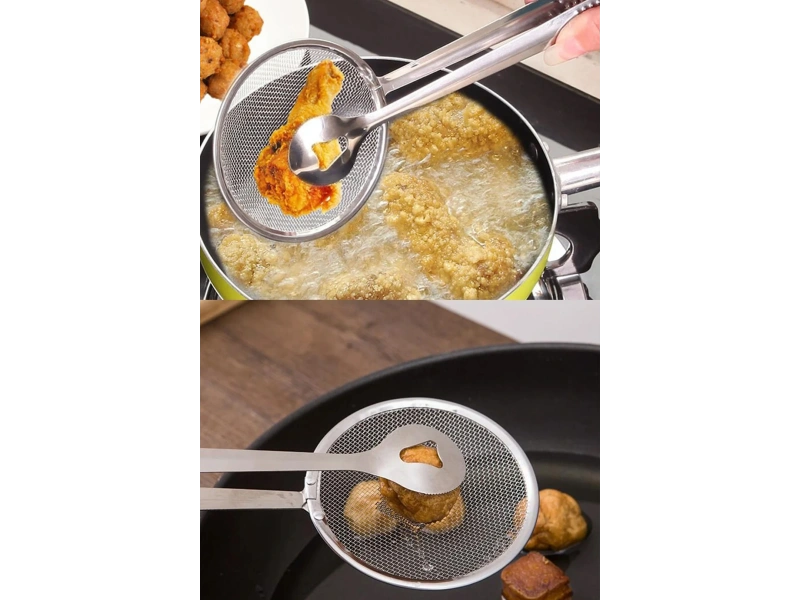 Süzgeçli Kızartma Ve Haşlama Maşası 29cm