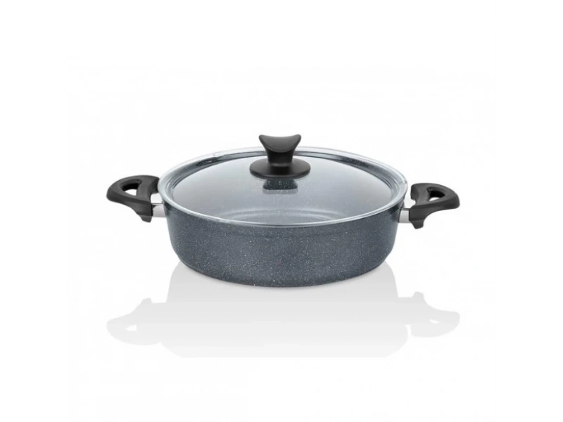 Taç Master Cook Granit Basık Tencere 24 Cm Uzay Grisi