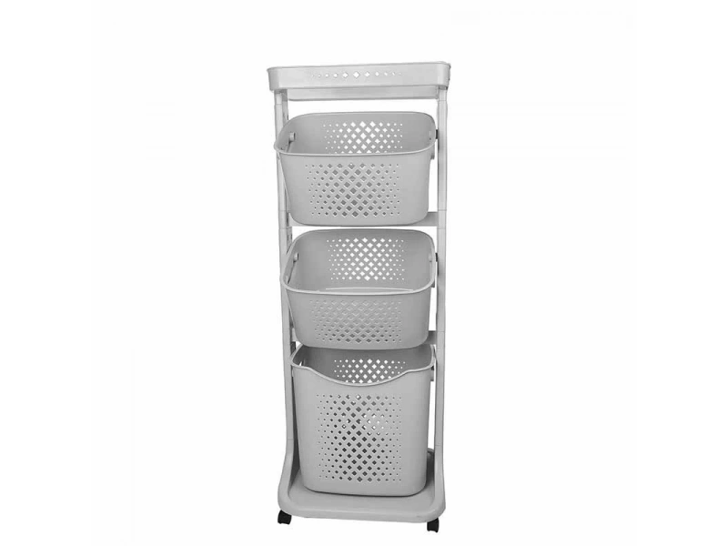 Titiz Plastik Kat Kat Sepet Organizeri No4 Açık Gri