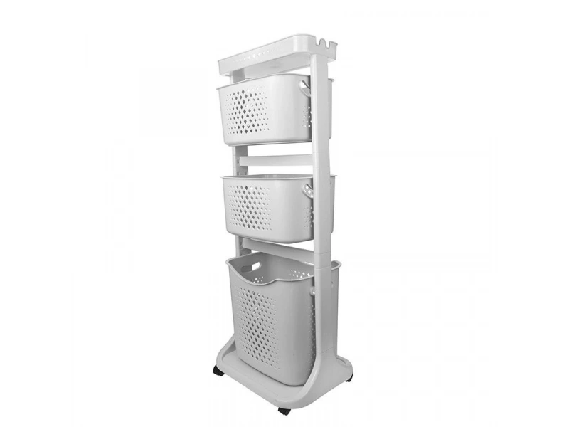 Titiz Plastik Kat Kat Sepet Organizeri No4 Açık Gri