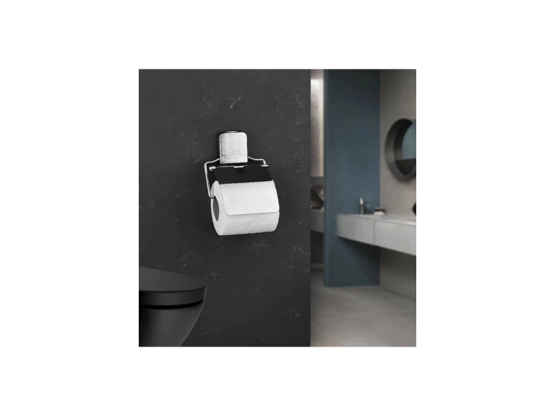 Metal Kapaklı Yapışkanlı Tuvalet Kağıdı Askısı Banyo Tuvalet Kağıtlığı Aparatı Peçetelik Organizer Plastik