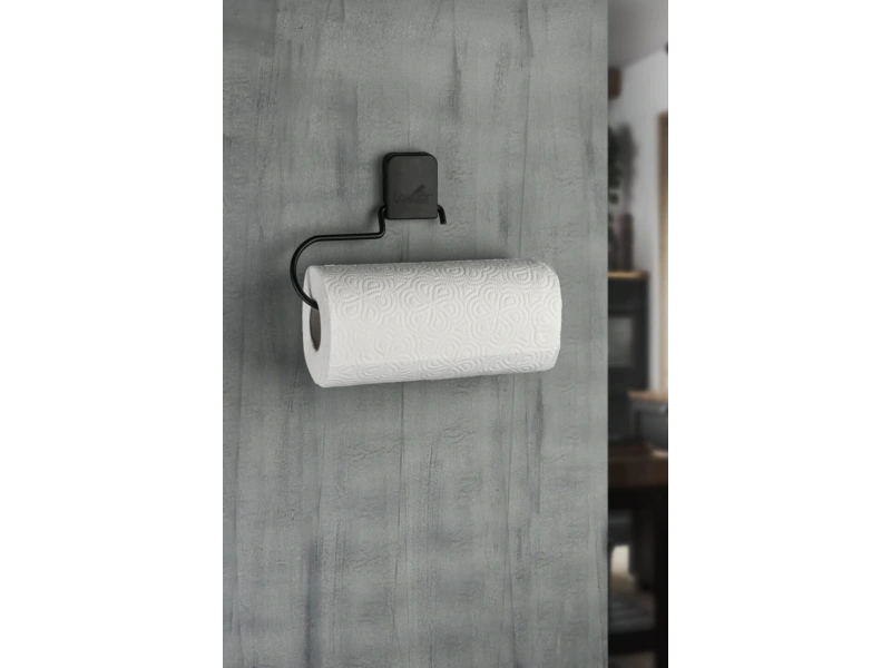 Yapışkanlı Siyah Kağıt Rulo Havluluk, Peçetelik, Yapışkanlı Tasarım, Banyo Askısı