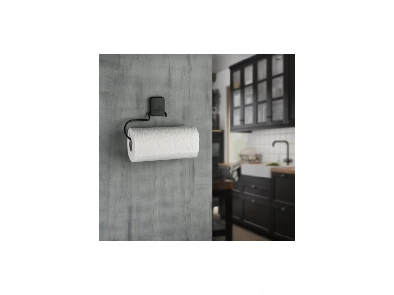 Yapışkanlı Siyah Kağıt Rulo Havluluk, Peçetelik, Yapışkanlı Tasarım, Banyo Askısı