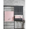 %100 Pamuk Hamam Havlu Seti Colorful Antrasit-Pembe