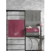 %100 Pamuk Hamam Havlu Seti Colorful Gri-Pembe