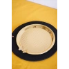 Cooker Yuvarlak Kelebek Desenli Gold Tepsi 25cm