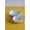 Ecr Seramik 2li Kare Fırın Kabı 21Cm