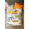 Genç Odası Tek Kişilik Nevresim Takımı Graffiti Oranj