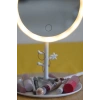Led Işıklı Yuvarlak Makyaj Aynası Şarj edilebilir 3 Farklı Renk