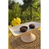 Ayaklı Çikolata Tabağı 28cm Beyaz Gold G2802