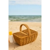 Hasır Rattan Kare Örme Piknik Sepeti 20 cm