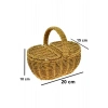 Hasır Rattan Oval Örme Piknik Sepeti 20 cm