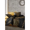 Saten Çift Kişilik Nevresim Takımı Alvina Gold