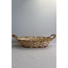 Yaldızlı Hasır Ekmek Sepeti Oval