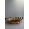 Yaldızlı Hasır Ekmek Sepeti Oval