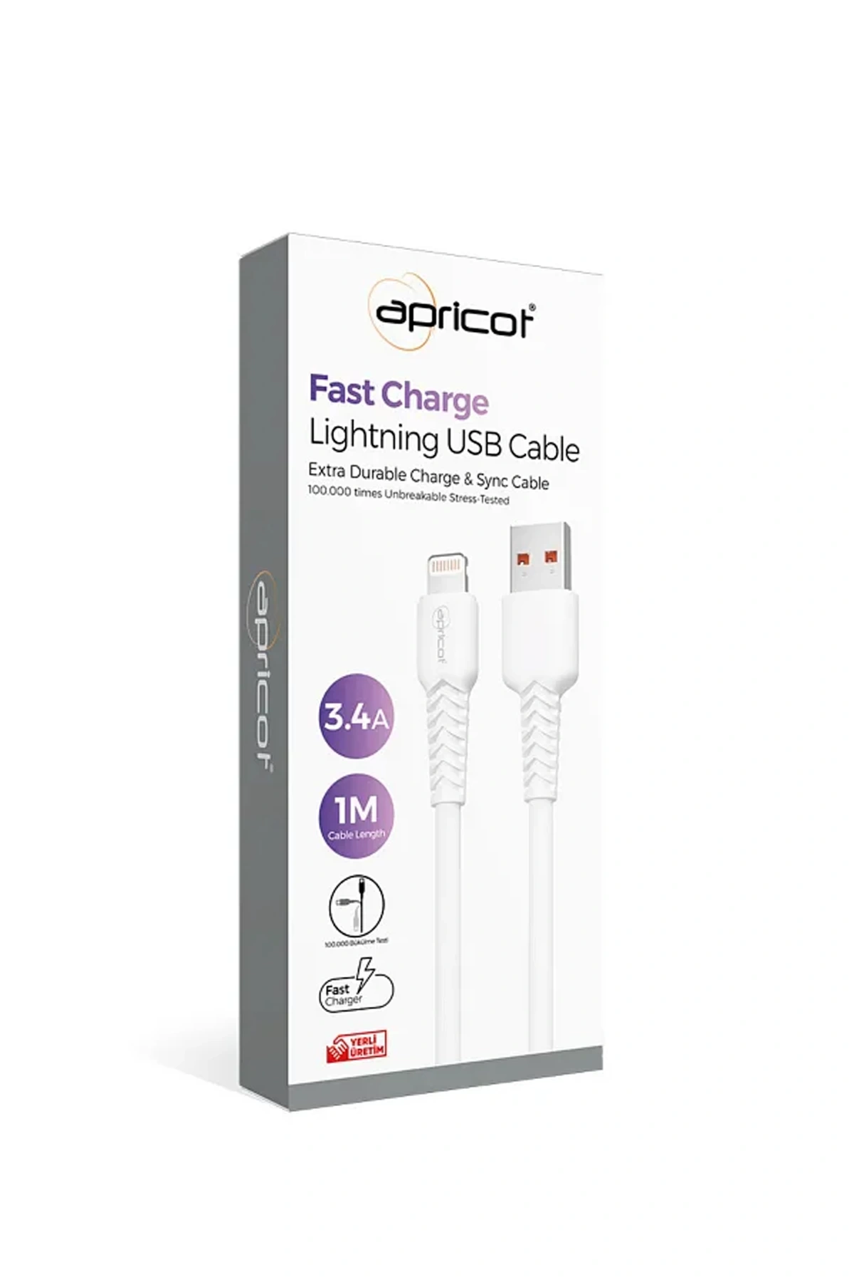 Apricot APC-A130L Lightning 1 M 3.4A Şarj Data Kablosu