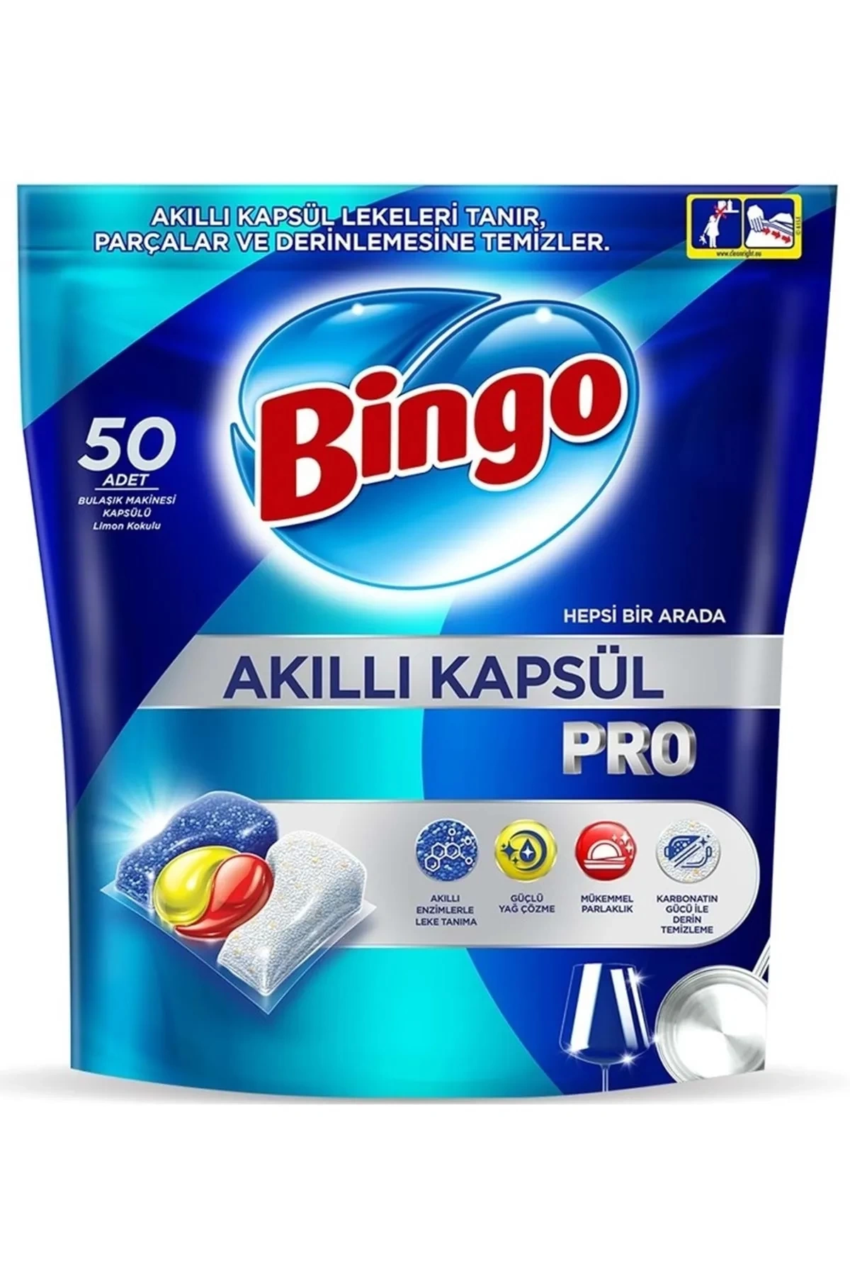 Bingo Akıllı Kapsül Pro Bulaşık Makinesi Deterjanı 50 Adet